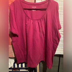 New Women’s Pink top  Shirt 2X St Johns Bay Blouse NWT